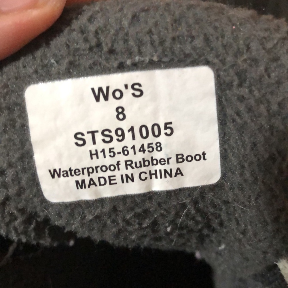 Sperry Plaid Duck Waterproof Boots Black Gray Women’s Size 8 - Picture 7 of 7